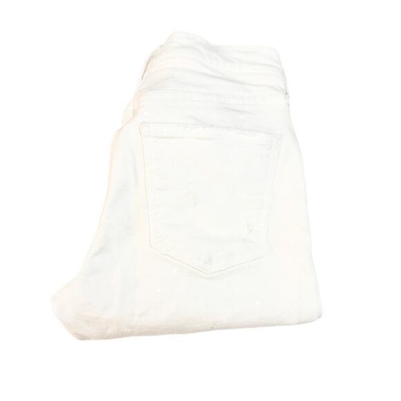 AGOLDE Isabel Slim Boyfriend White Denim Jeans Raw Hem Size 24 Style A015-1012